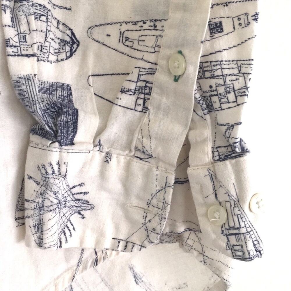 Tommy Hilfiger XL nautical theme linen+cotton shirt - Picture 8 of 13